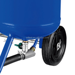 Basınçlı kap blaster WILLEST 14 galon çift konteyner mobil soda blaster tekerlekler ile SB14W03 aşındırıcı kumlama tankı - Product Image 3