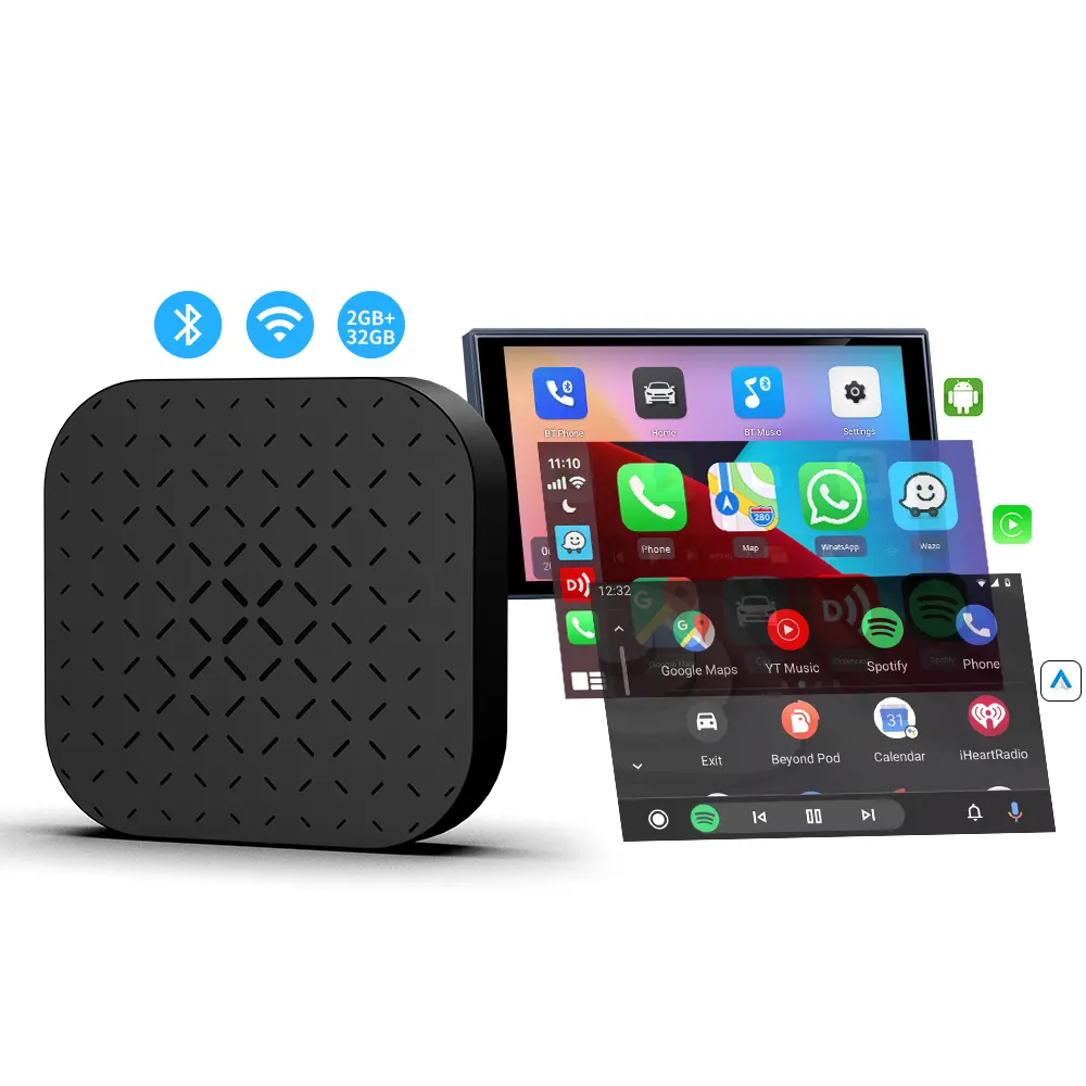 Nueva llegada Carlinkit 3 en 1 dongle streaming car carplay AI Box 2GB + 32GB YouTube Netflix Android 11 adaptador inalámbrico carplay