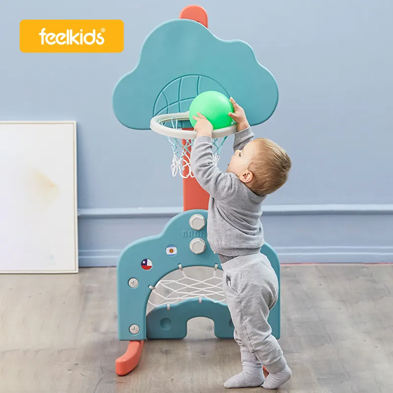 Feiqitoy Kids Pentagram Model Adjustable Mini Indoor Multifunctional Toys Plastic Basketball Hoop
