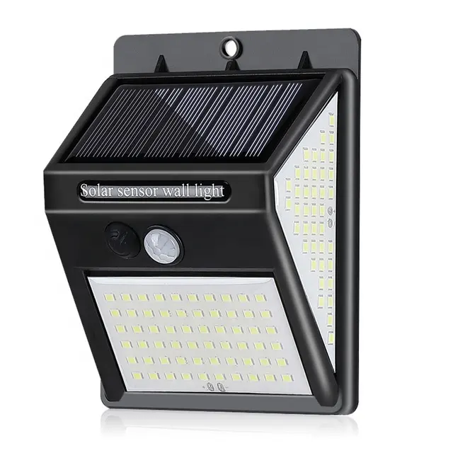 Nuovo 140 LED grandangolare lampada da parete a energia solare sensore di movimento impermeabile luce solare da giardino faretto da giardino per esterni