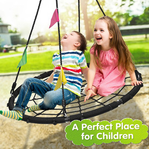 ZOSHINE Tree Swing with Safe <strong>Spider</strong> Web Saucer <strong>Net</strong> Outdoor Swing with Hanging Straps for Backyard Use