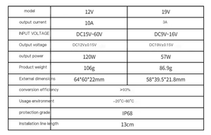 Waveshare 106g 24V Entrada 12V 10A Salida Módulo de potencia de aluminio grande 24V a 12V 10A Power Buck Boost Module - Product Image 3
