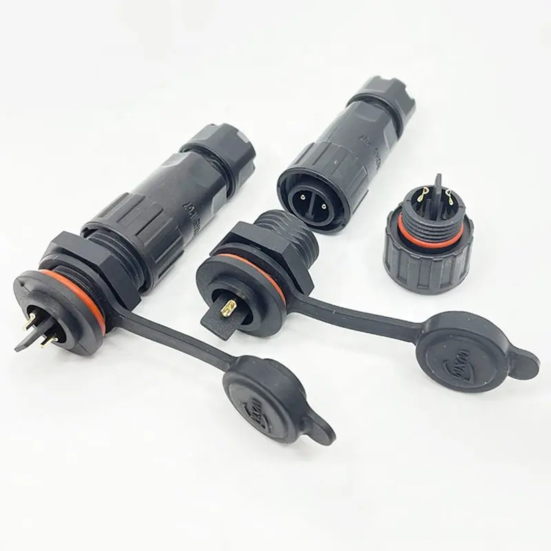 M16 erkek dişi konnektör otomasyon ekipmanları paneli endüstriyel 2P fiş M16 su geçirmez konnektör