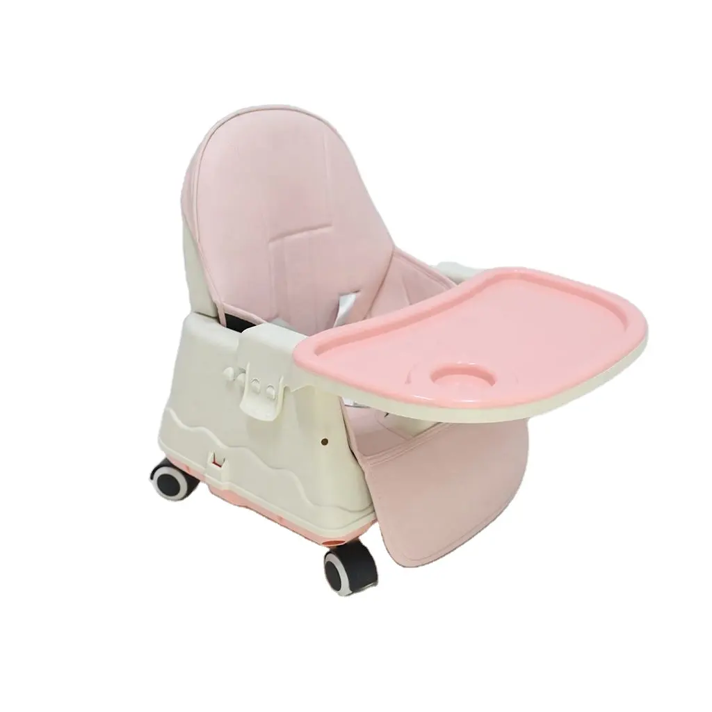 Baby Booster kursi multifungsi, kursi tinggi bayi plastik portabel 3 in 1 dengan roda