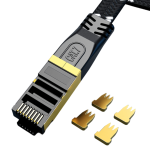 CAT7 Modem yönlendirici kaplama korumalı RJ45 konnektörler altın Ethernet kablosu 3m RJ45 Ethernet kablosu 1M kedi 7 Gigabit ağ kabin - Product Image 1