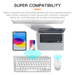 Venta al por mayor 2,4G teclado inalámbrico ratón portátil OEM Logo accesorios de plástico para juegos de teléfonos Android Compatible con Mac - Product Image 2