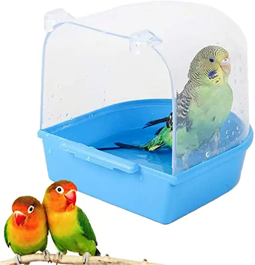 Kingtale papağan banyo kutusu kuş kafesi aksesuar moda katı Pet kafesleri kuş yuva plastik kutu