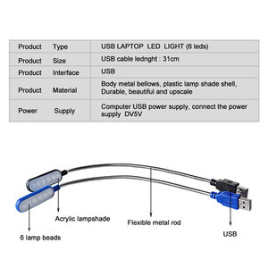 Mini luce USB per tastiera, luce flessibile per Laptop USB, lampada USB regolabile per Computer Notebook (struttura, sorgente di illuminazione a LED - Product Image 4