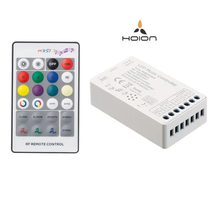 Hoion оптовая продажа DC5-24V контроллер светодиодных лент RF RGB RGBW Светодиодная лента led освещение Дистанционное управление аудио DJ Desco Музыка Светодиодный пульт дистанционного управления