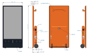 Poster digitale mobile con ruote con Display pubblicitario portatile Touch Touch da esterno - Product Image 5