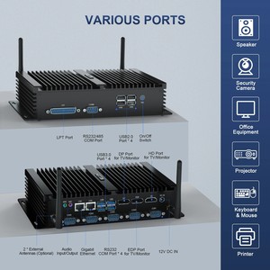 HYSTOUPCインダストリアルミニPC Intel Core I7 8550U Fanless DDR4デスクトップコンピュータ最大64GB内蔵メモリミニコンピュータ - Product Image 3