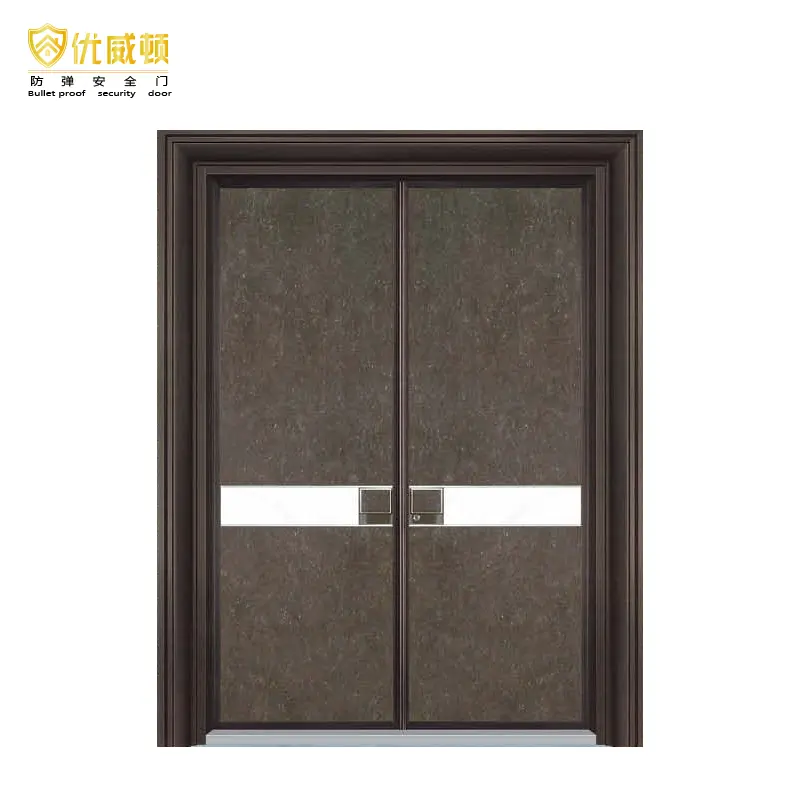 Stile personalizzato porta in metallo di lusso cinese a prova di fuoco ingresso a prova di proiettile porta porta principale di sicurezza interna in rame ingresso