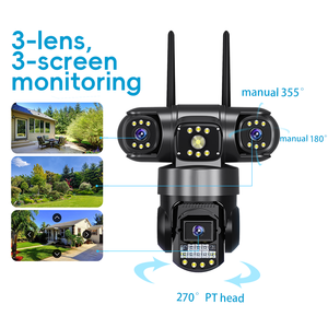 Regis 6MP Cc kamera Wifi 3 lens 3 ekran açık hareket algılama Alarm güvenlik su geçirmez 4G güvenlik kamerası sim kart ile - Product Image 6