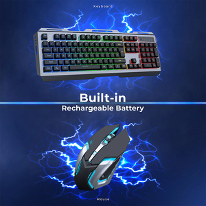 Tailor Anti-ghosting Gaming <strong>Keyboard</strong> Mouse Combo RGB Backlit Rechargeable Wireless Gaming <strong>Keyboard</strong> and Mouse Kit (Black) - Product Image 2