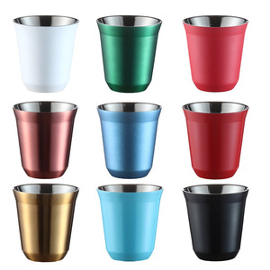 Yeni tasarım renkli kupa Espresso kahve fincanları parti için 80ml 160ml paslanmaz çelik bardak - Product Image 5