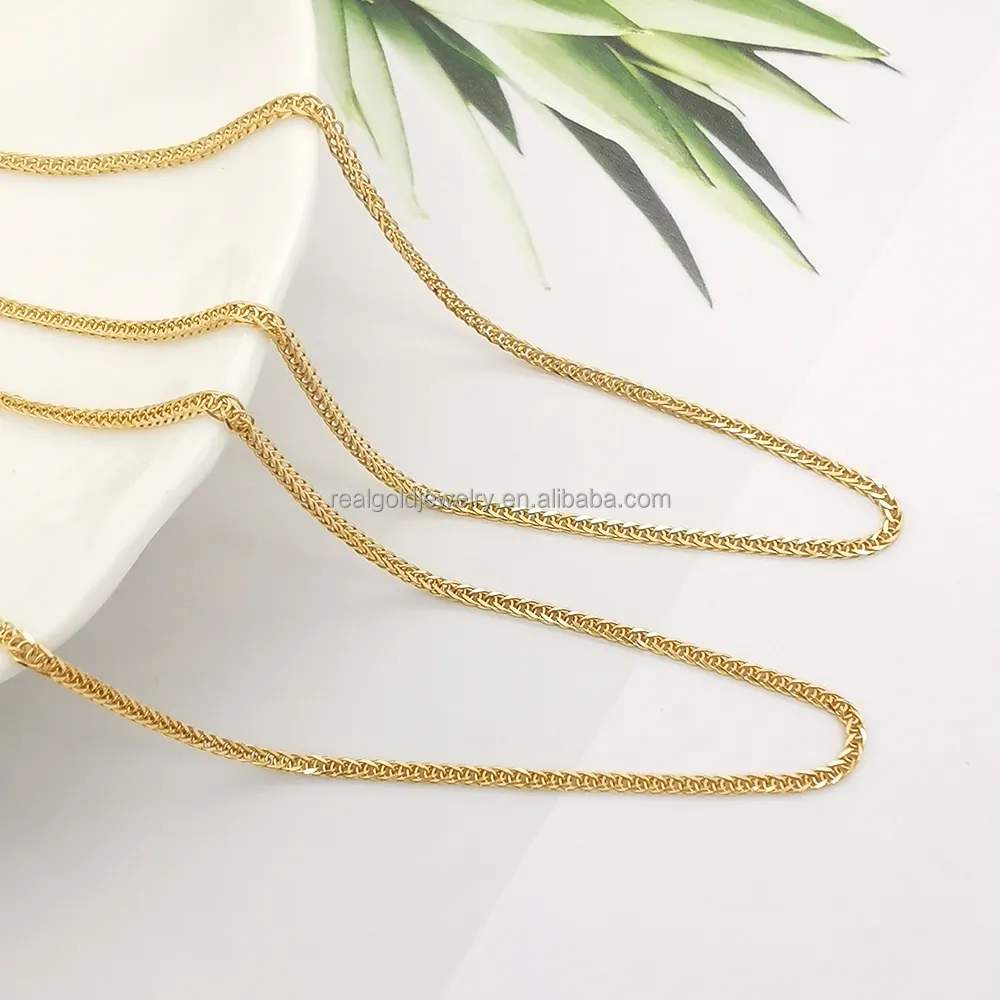 Collier en or massif 18K véritable, chaîne française, en or véritable 18K 14K, chaînes en gros, Offre Spéciale