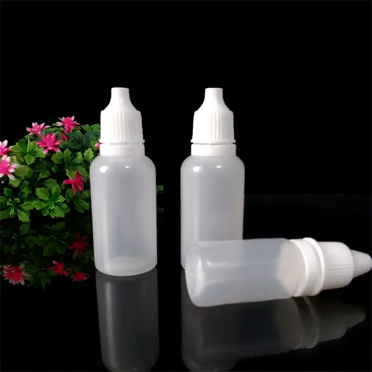 Flacon compte gouttes pour les yeux, bouteille médicale en plastique blanc, à presser, 5ml 10ml 15ml 20ml 30ml