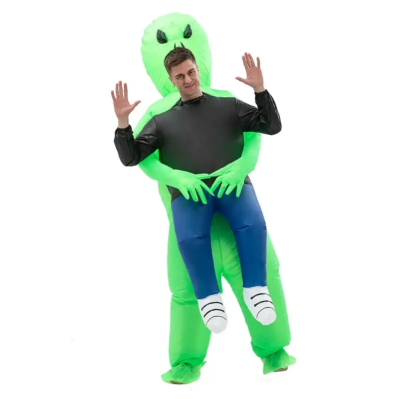 2024 nuevo diseño traje inflable monstruo disfraz divertido miedo verde Alien traje inflable para adultos Halloween Cosplay