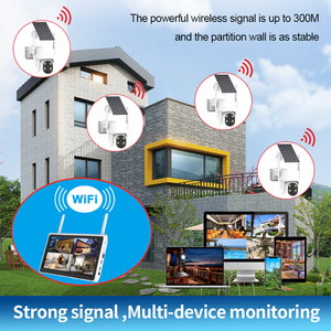 WiFi IP-Kamera mit 4-Kanal-CCTV und NVR-Kit Low Power Solar System Überwachungs kamera LCD CMOS Sensor Nachtsicht funktion - Product Image 3