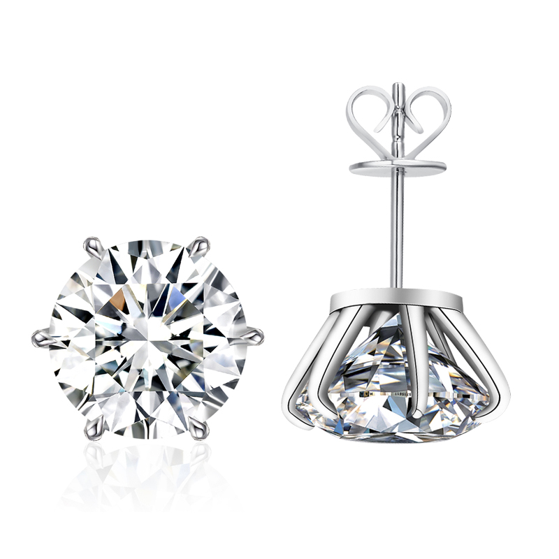 Boucles d'oreilles en or blanc 18 carats avec diamants de laboratoire