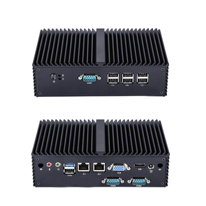 Qotom lüfterloser Mini-PC RAM 4 GB SSD 128 GB Computer Desktop günstiges NUC mit 7 RS232 Dual Lan Industriecomputer - Product Image 1