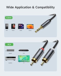 High-quality 3.5mm to 2RCA Audio Cable 3.5 to Dual 2 <strong>RCA</strong> AV Cable Computer <strong>Speaker</strong> Y Cable - Product Image 5