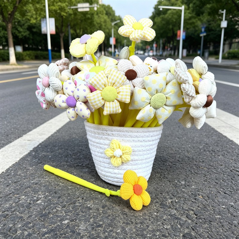 Bolígrafo de flores-serie amarilla-compra 50 y obtén un cubo gratis-05mm