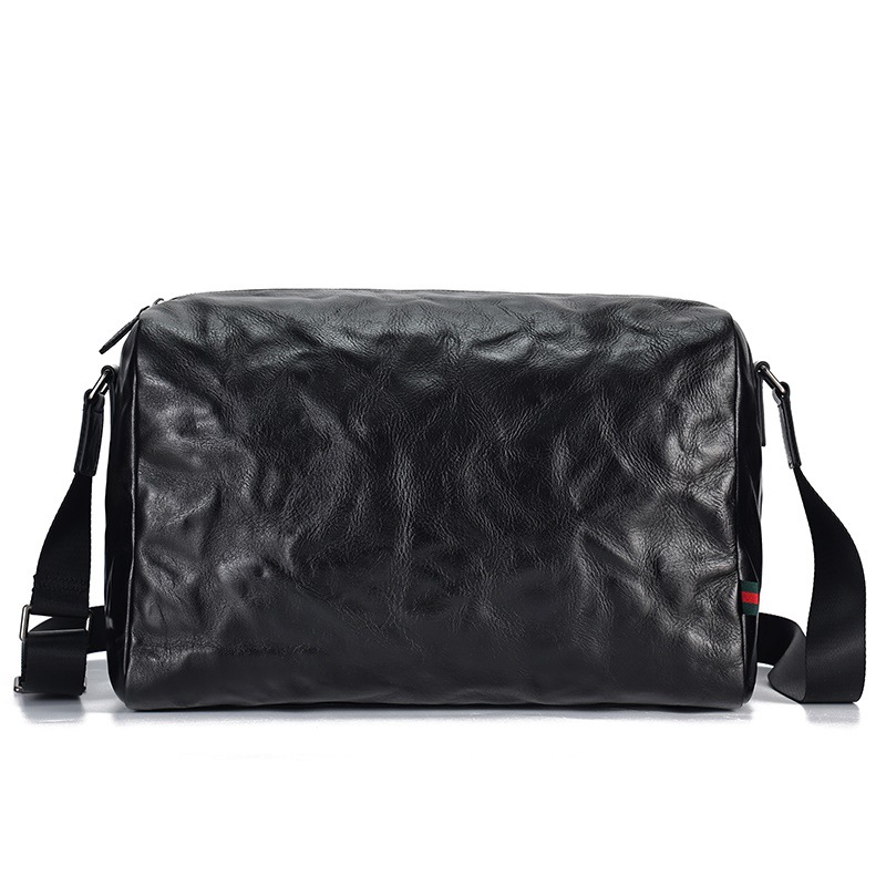 6781 Vegetable Tanned Leather, Hand-Scratched Texture, Black