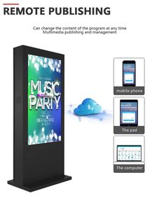 Werbung 43-Zoll-Bildschirm Werbung Bildschirm Outdoor Floor Stand Digital Signage und Displays Outdoor Water proof