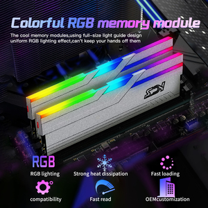 Wholesale 16GB <strong>DDR</strong> 5 RGB LED Rainbow Heatsink Gaming <strong>RAM</strong> <strong>Memory</strong> ECC Function for PC <strong>Desktop</strong> and Laptop