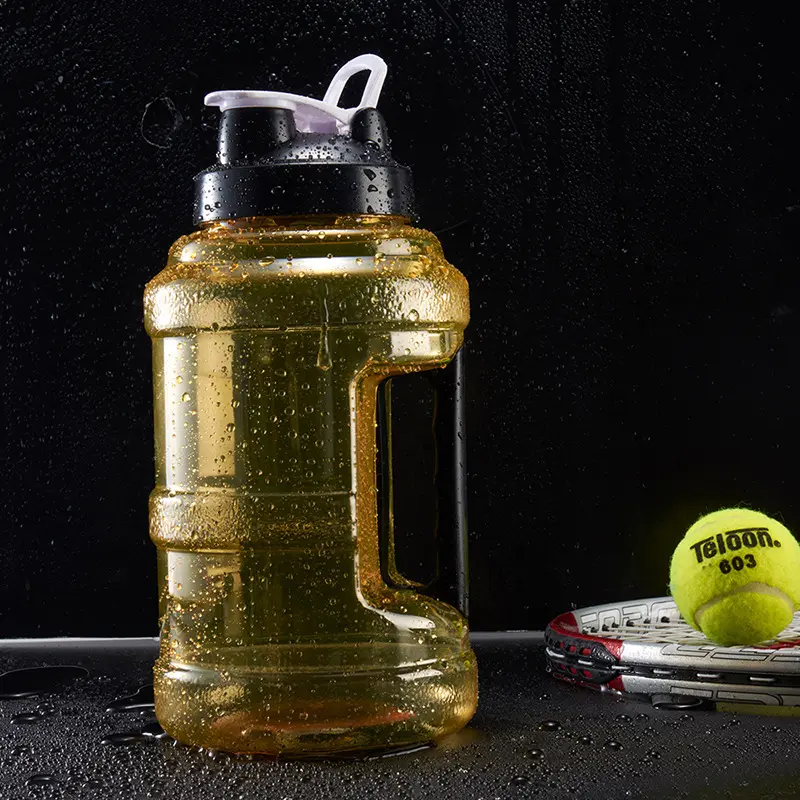 Bouteille d'eau de sport en plastique, marque privée, 1 gallon, carafe de gymnastique tritan, sans bpa, bouteille d'eau de motivation, Offre Spéciale