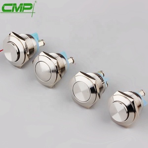CMP Waterproof Metal 16mm Flat <strong>Electronic</strong> <strong>Push</strong> <strong>Button</strong> Switch with 2 Screws (TUV,CE,UL) - Product Image 1
