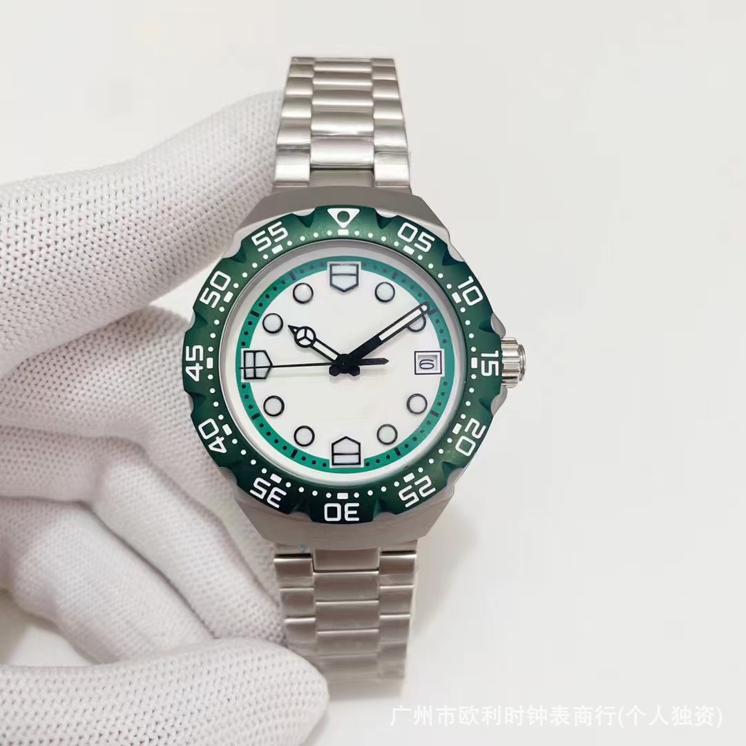 Ceinture en acier anneau vert-surface blanche