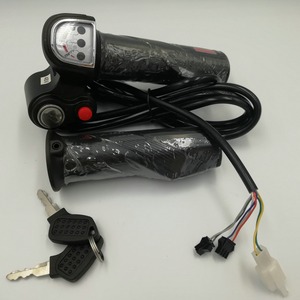 24v36v48vガスハンドルツイストスロットルバッテリーレベルインジケーターロック/キースイッチ電動スクーター自転車MTBモビリティDiyパーツ