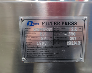 Palmöl filter presse Maschinen programm gesteuerte Quetsch filter presse mit Stoff wasch system und Tropfs chale - Product Image 6