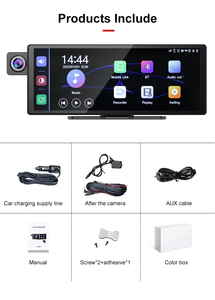 10.26 polegadas sem fio Carplay Android Auto Split tela monitor do carro com função BT FM <span class=keywords><strong>DVR</strong></span>