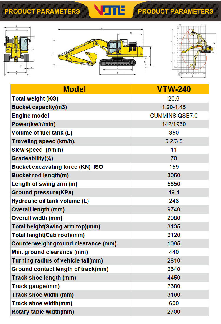 Hydraulic excavator 24 ton large excavator the newest product long boom crawler digger powerful engine