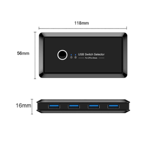 USB3.0 KVM开关分离器-盒子2端口连接PC共享4个设备，用于键盘鼠标扫描仪打印机USB2.0集线器可选 - Product Image 4