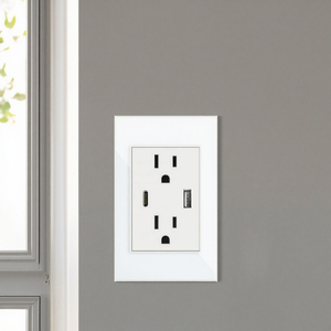 Delviz Tempered Glass Panel 120mm*72mm, USBA+USBC 5V 2A, 16A Wall <strong>Plug</strong> Electrical Outlet, <strong>US</strong> Standard Type-C USB Charging Socket - Product Image 4