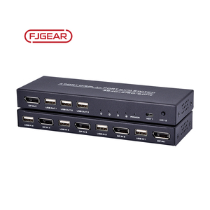 FJ-DK401 Fjgear 4 Port DP <strong>KVM</strong> <strong>Switch</strong> Usb2.0 4 Hosts <strong>Share</strong> a Set of Keyboard and Mouse Display Plug and Play 11*4.7*1.5CM - Product Image 2