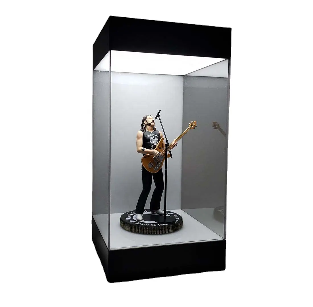 Boîte de présentation de voiture à échelle acrylique, présentoirs éclairés par LED pour objets de collection pour 1/4 Statues