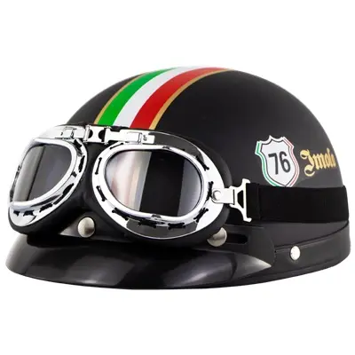 Motorrad Sicherheit Helm + Abnehmbare Visier Goggles + Weiß Stern Muster Rosa