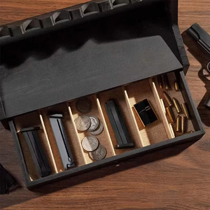 Tùy Chỉnh Bóng Gỗ Súng Hiển Thị Giá Đa-Lưới Súng Đồ Chơi Lưu Trữ Giá Với Đánh Bóng Gỗ Nghệ Thuật Lưu Trữ Thực Phẩm Container - Product Image 6