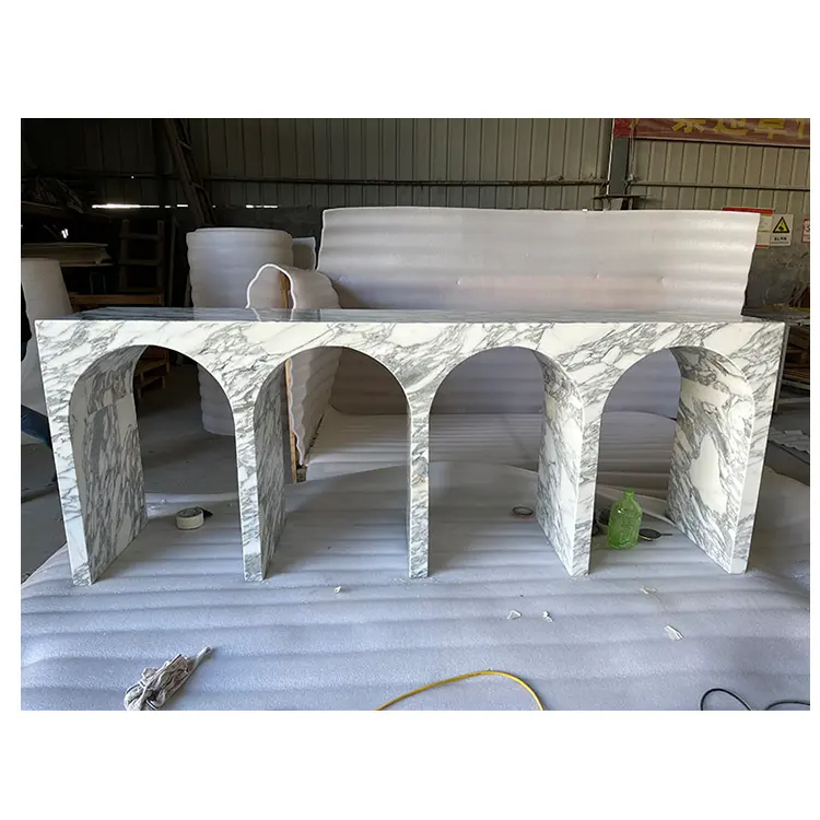 2024 Console per mobili in marmo più popolare mobili in marmo con italia Arabescato marmo bianco MOQ un pz