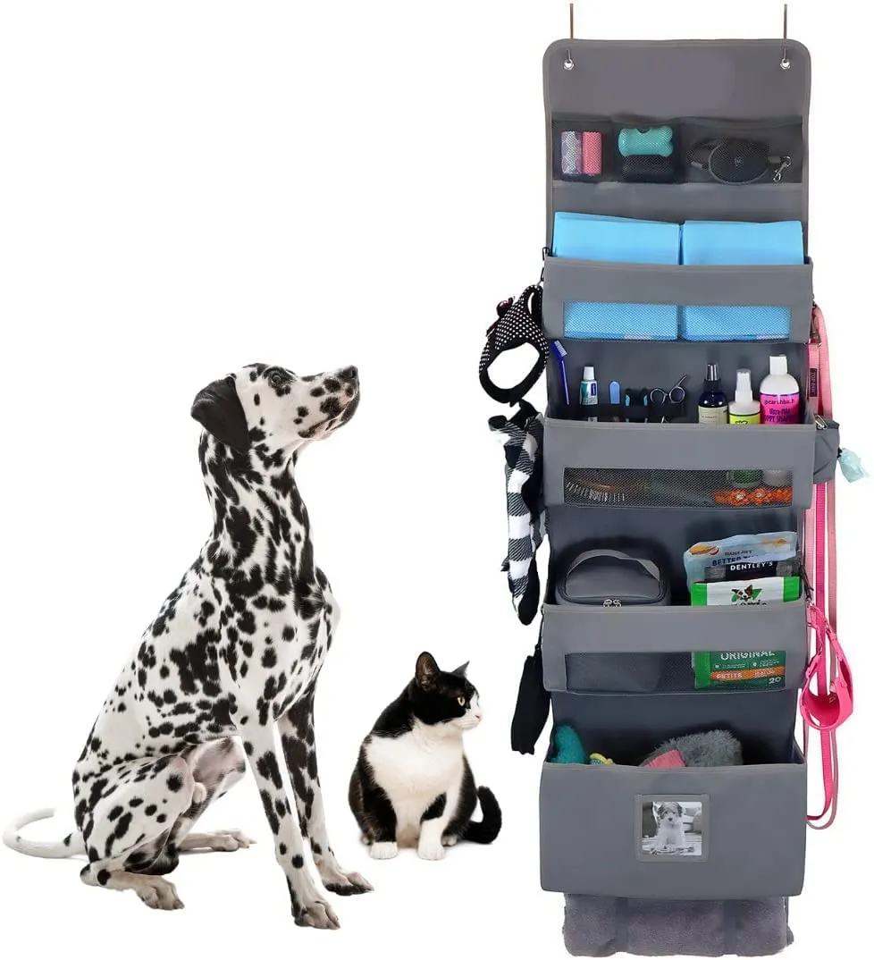 Evcil hayvan malzemeleri ve aksesuarları Over-The-Door depolama organizatör çok fonksiyonlu ödül çantası dışkı torbası dağıtıcısı