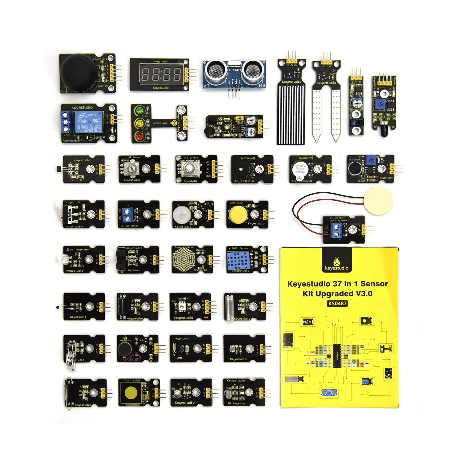 Keyestudio-Kit de Sensor V3.0, componente electrónico para Arduino, 37 en 1