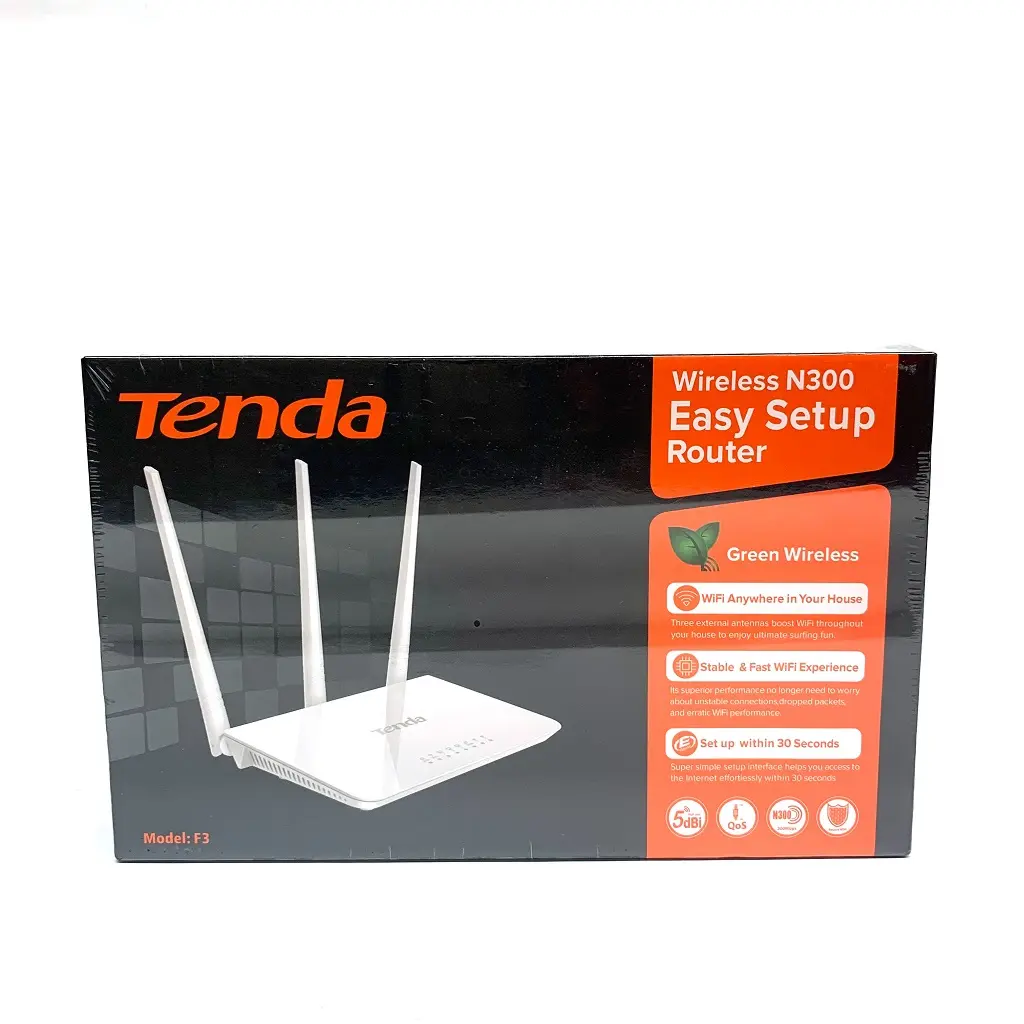 Tenda f3 300mbps roteador doméstico, multi-idioma 2.4ghz 3 antenas, versão inglesa, sem fio, roteador wifi