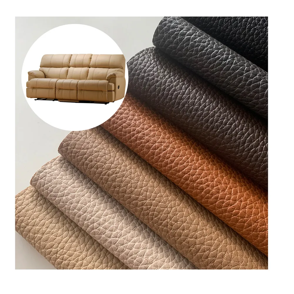 Wholesale Waterproof Brown Designer Pvc Artificial Sofa Leather Fabric  Synthetic Leather Materials For Furniture Decoration