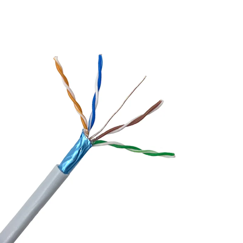Cable de red blindado único, 4 pares, 24awg, 305m, cables de comunicación ethernet Cat5e ftp