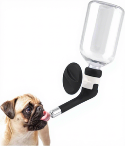 Andiker không nhỏ giọt thân thiện với môi nhựa con chó nước quả chai cho cũi cổ-điều chỉnh chiều cao màu đen - Product Image 1